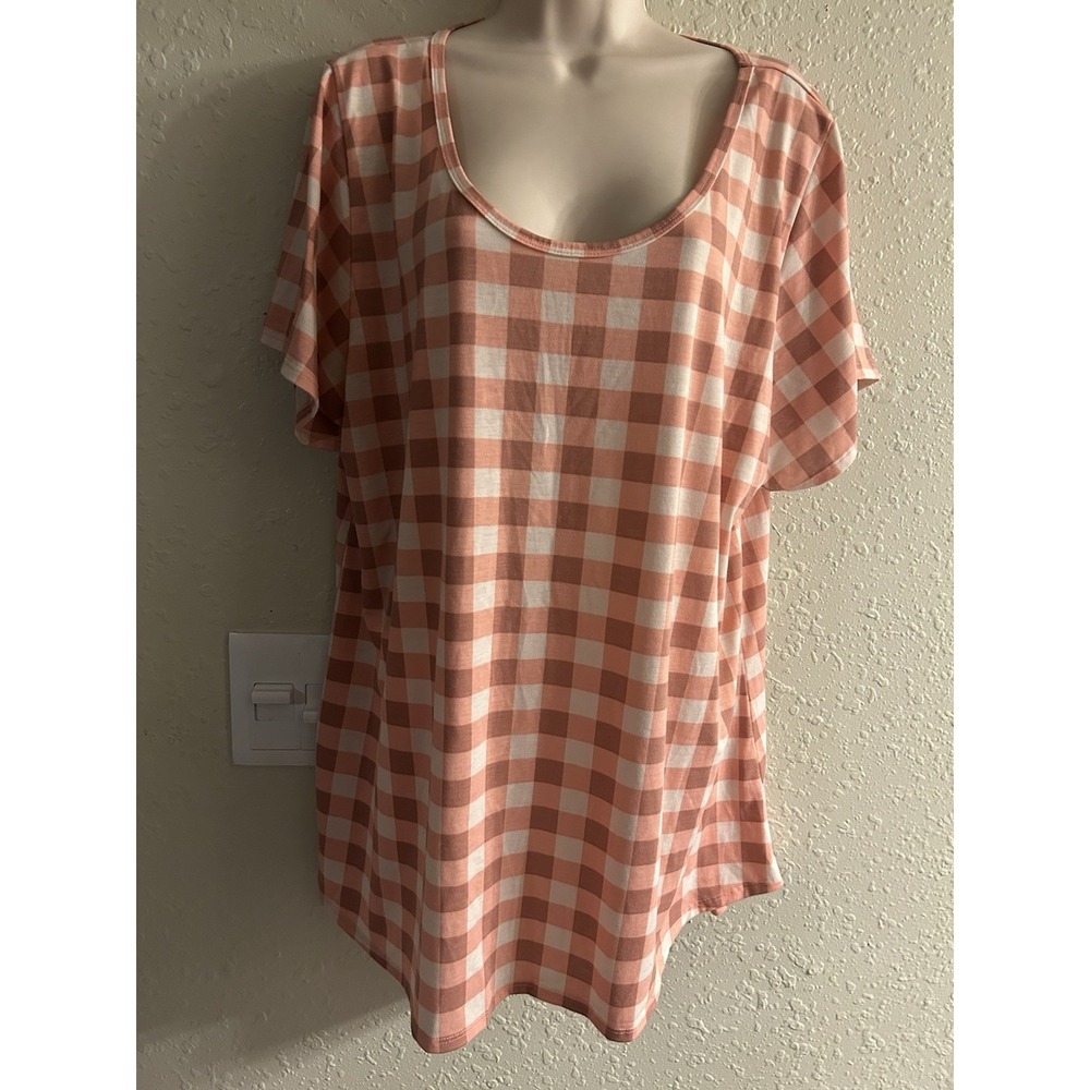 New 3Xl Lula Roe Plaid Top #1435*8